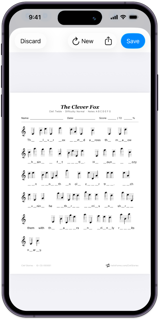 sample worksheet on the screen